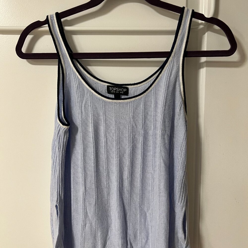 Baby blue crop knit Topshop tank